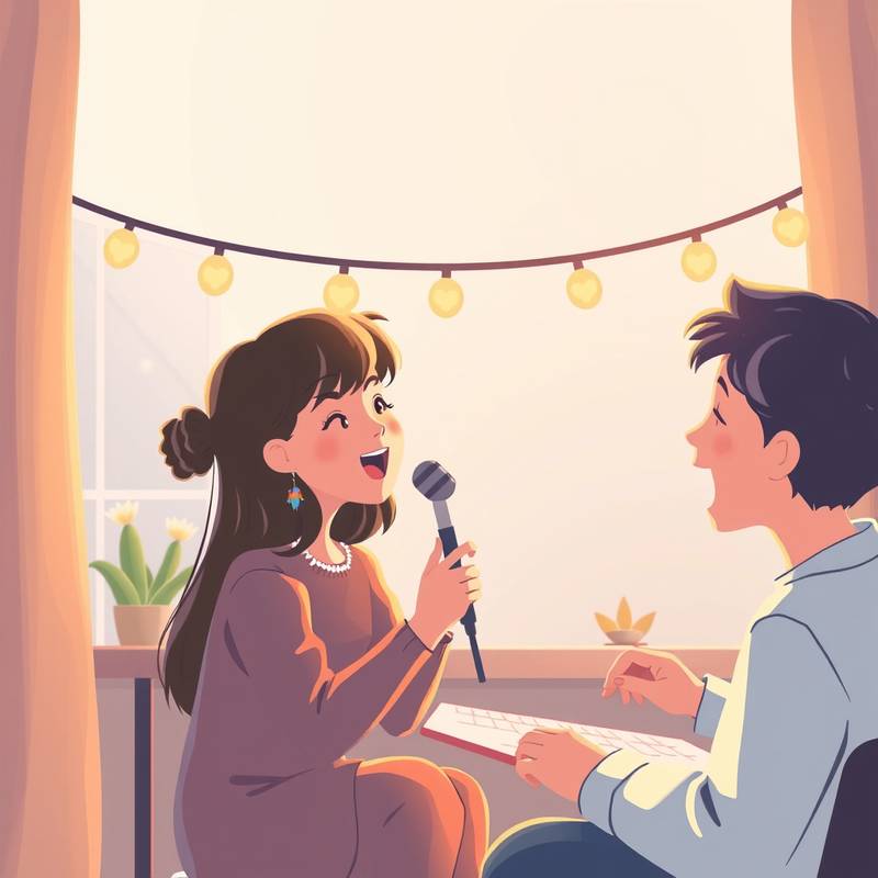 Illustration einer Gesangsübung für Anfänger